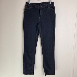 J Jill Jeans 8 Dark Wash Tried True‎ Fit Slim Leg Stretch Denim